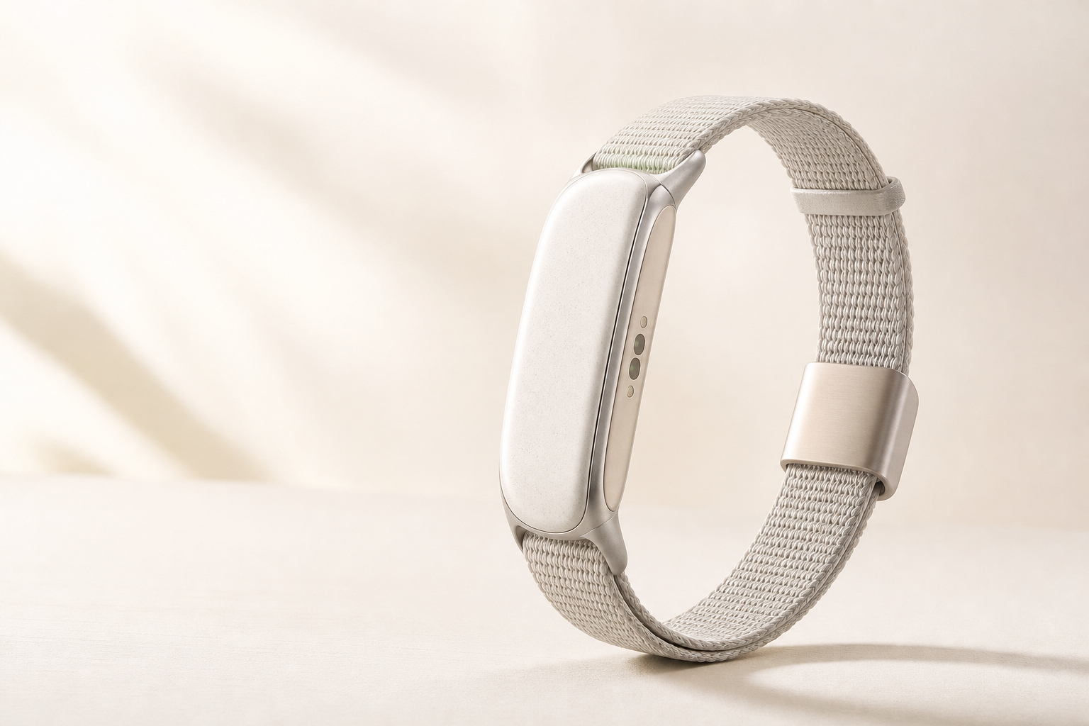 Future-looking Mandzo screenless smart health band product render
